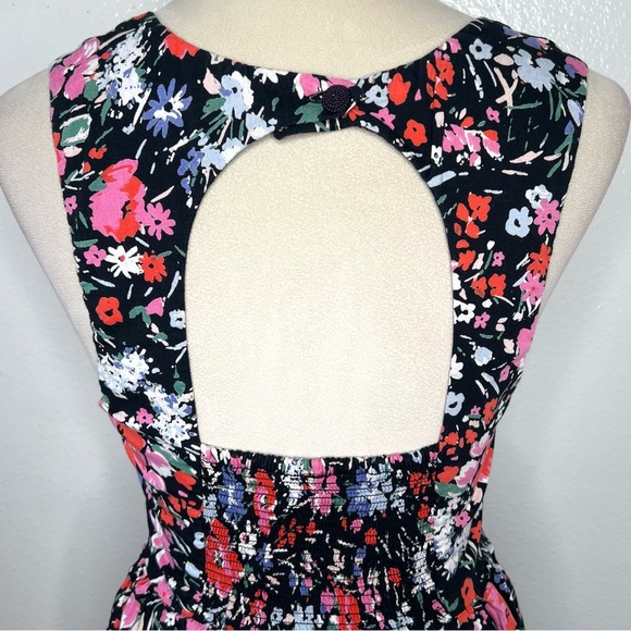 FREE PEOPLE Sunkissed Summer Floral Mini Skater Dress Back Cut Out Size 4 - Picture 7 of 14